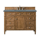  Brittany 48'' Single Vanity in Saddle Brown with 3cm (1-3/8'') Thick Cala Blue Quartz Top and Rectangle Undermount Sink