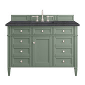  Brittany 48'' Single Vanity in Smokey Celadon with 3cm (1-3/8'') Thick Charcoal Soapstone Top and Rectangle Undermount Sink