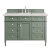  Brittany 48'' Single Vanity in Smokey Celadon with 3cm (1-3/8'') Thick Eternal Jasmine Pearl Top and Rectangle Undermount Sink