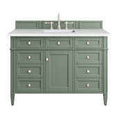  Brittany 48'' Single Vanity in Smokey Celadon with 3cm (1-3/8'') Thick White Zeus Top and Rectangle Undermount Sink