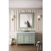  Brittany 48'' Single Bathroom Vanity, Sage Green with 3 cm Arctic Fall Solid Surface Top and Satin Nickel Hardware - 48'' W x 23-1/2'' D x 34'' H