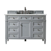  Brittany 48'' Single Vanity in Urban Gray with 3cm (1-3/8'') Thick Ethereal Noctis Quartz Top and Rectangle Undermount Sink