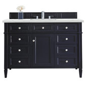  Brittany 48'' Single Vanity in Victory Blue with 3cm (1-3/8'') Thick Ethereal Noctis Quartz Top and Rectangle Undermount Sink