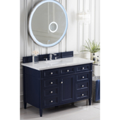  Brittany 48'' Single Bathroom Vanity Set in Victory Blue Finish with 1-3/8'' Eternal Jasmine Pearl Quartz Top and Sink