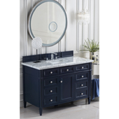  Brittany 48'' Single Bathroom Vanity Set Set Set in Victory Blue Finish with 1-3/8'' Carrara Marble Top and Sink and Sink and Sink