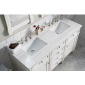  Brittany Bright White Double Vanity with 3cm Arctic Fall Solid Surface Top
