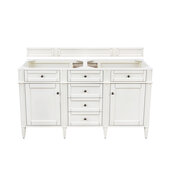  Brittany 60'' W Bright White Double Vanity with 3cm (1-1/5'') Thick Eternal Jasmine Pearl Quartz Top