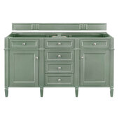  Brittany 60'' Double Vanity in Smokey Celadon, Base Cabinet Only