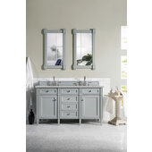  Brittany 60'' W  Urban Gray Double Vanity with 3cm (1-1/5'') Thick Eternal Serena Quartz Top
