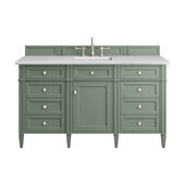  Brittany 60'' Single Vanity in Smokey Celadon with 3cm (1-3/8'') Thick Arctic Fall Top and Rectangle Undermount Sink