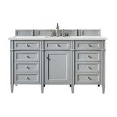  Brittany 60'' Single Vanity in Urban Gray with 3cm (1-3/8'') Thick Ethereal Noctis Quartz Top and Rectangle Undermount Sink