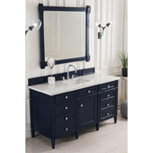  Brittany 60'' Single Bathroom Vanity Set in Victory Blue Finish with 1-1/5'' Eternal Jasmine Pearl Quartz Top and Sink