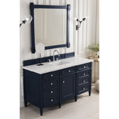  Brittany 60'' Single Bathroom Vanity Set in Victory Blue Finish with 1-1/5'' Classic White Quartz Top and Sink