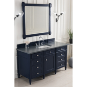  Brittany 60'' Single Bathroom Vanity Set in Victory Blue Finish with 1-3/8'' Charcoal Soapstone Quartz Top and Sink