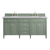  Brittany 72'' Double Vanity in Smokey Celadon with 3cm (1-3/8'') Thick Arctic Fall Top and Rectangle Undermount Sinks