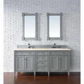  Brittany Urban Gray Double Vanity with 3cm Eternal Marfil Quartz Top w/ Sink 72'' W x 23-1/2'' D x 34'' H