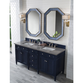  Brittany 72'' Double Bathroom Vanity Set in Victory Blue Finish with 1-1/5'' Grey Expo Quartz Top and Sinks