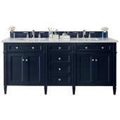  Brittany 72'' Double Bathroom Vanity Set in Victory Blue Finish with 1-3/8'' Arctic Fall Solid Surface Top and Sinks