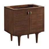  Amberly 30'' Single Vanity in Mid-Century Walnut, Base Cabinet Only