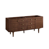  Amberly 72'' Double Vanity in Mid-Century Walnut, Base Cabinet Only