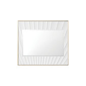  Soleil 36'' W Wall Mounted Mirror with Matte White Frame and Radiant Gold Metal Border, 36'' W x 1-1/2'' D x 31-1/2'' H
