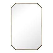  Rohe 24'' W x 36'' H Wall Mounted Octagonal Mirror with Champagne Brass Frame
