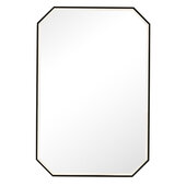  Rohe 24'' W x 36'' H Wall Mounted Octagonal Mirror with Matte Black Frame