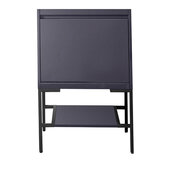  Milan 23-5/8'' W Single Vanity Cabinet in Modern Grey Glossy and Matte Black Metal Base Only (No Top)