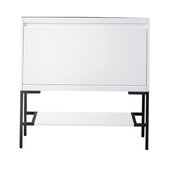  Milan 35-3/8'' W Single Vanity Cabinet in Glossy White and Matte Black Metal Base Only (No Top)