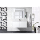  Milan 47-5/16'' W Single Vanity Cabinet, Glossy White with Glossy White Composite Top, 47-5/16'' W x 18-1/8'' D x 20-5/8'' H
