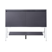  Milan 47-5/16'' W Single Vanity Cabinet in Modern Grey Glossy and Glossy White Metal Base Only (No Top)