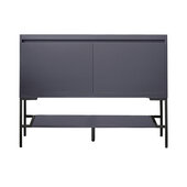  Milan 47-5/16'' W Single Vanity Cabinet in Modern Grey Glossy and Matte Black Metal Base Only (No Top)