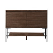  Milan 47-5/16'' W Single Vanity Cabinet in Mid Century Walnut and Matte Black Metal Base Only (No Top)