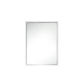  Milan 23-5/8'' Wide Rectangular Cube Mirror, Glossy White, 23-5/8'' W x 4-1/2'' D x 31-1/2'' H