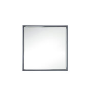  Milan 35-3/8'' Wide Square Cube Mirror, Modern Grey Glossy, 35-3/8'' W x 4-1/2'' D x 35-3/8'' H