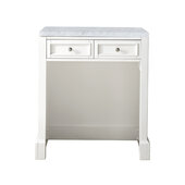  De Soto 30'' W Countertop Unit (Makeup Counter) in Bright White with 3cm (1-3/8'') Thick Carrara Marble Top