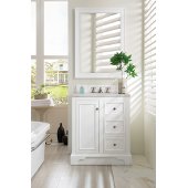  De Soto 30'' Single Bathroom Vanity, Bright White and Satin Nickel Hardware - 31-1/4''W x 23-1/2''D x 35''H