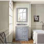  De Soto 30'' Single Bathroom Vanity, Silver Gray with 3 cm Eternal Marfil Quartz Top and Satin Nickel Hardware - 31-1/4''W x 23-1/2''D x 36-1/4''H