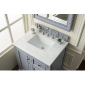  De Soto 30'' Single Bathroom Vanity, Silver Gray with 3 cm Arctic Fall Solid Surface Top and Satin Nickel Hardware - 31-1/4''W x 23-1/2''D x 36-1/4''H