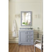  De Soto 36'' Single Bathroom Vanity, Silver Gray and Satin Nickel Hardware - 37-1/4''W x 23-1/2''D x 35''H