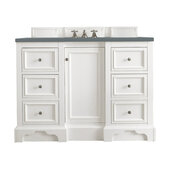  De Soto 48'' Single Vanity in Bright White with 3cm (1-3/8'') Thick Cala Blue Quartz Top and Rectangle Undermount Sink