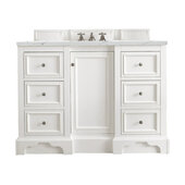  De Soto 48'' Single Vanity in Bright White with 3cm (1-3/8'') Thick Ethereal Noctis Quartz Top and Rectangle Undermount Sink