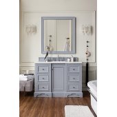  De Soto 48'' Single Bathroom Vanity, Silver Gray and Satin Nickel Hardware - 49-1/4''W x 23-1/2''D x 35''H