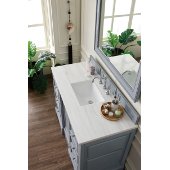  De Soto 48'' Single Bathroom Vanity, Silver Gray with 3 cm Arctic Fall Solid Surface Top and Satin Nickel Hardware - 49-1/4''W x 23-1/2''D x 36-1/4''H