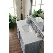  De Soto 48'' Single Bathroom Vanity, Silver Gray with 3 cm Carrara Marble Top and Satin Nickel Hardware - 49-1/4''W x 23-1/2''D x 36-1/4''H