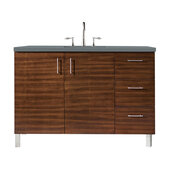  Metropolitan 48'' Single Vanity in American Walnut with 3cm (1-3/8'') Thick Cala Blue Quartz Top and Rectangle Undermount Sink