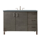  Metropolitan 48'' Single Vanity in Silver Oak with 3cm (1-3/8'') Thick Cala Blue Quartz Top and Rectangle Undermount Sink