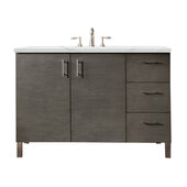  Metropolitan 48'' Single Vanity in Silver Oak with 3cm (1-3/8'') Thick Ethereal Noctis Quartz Top and Rectangle Undermount Sink