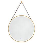  Annapolis 27-5/8'' Diameter Round Anti-Fogging LED Wall Mounted Mirror with Brushed Gold Frame