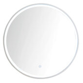 Cirque 24'' Diameter Round LED Wall Mounted Mirror with Anti-Fog Technology and Glossy White Frame